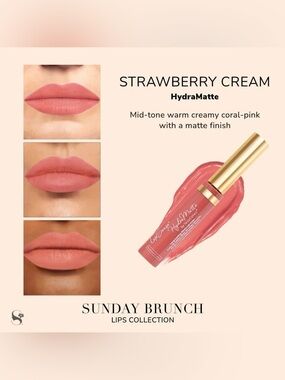 LipSense HydraMatte Strawberry Cream - Coral Pink
